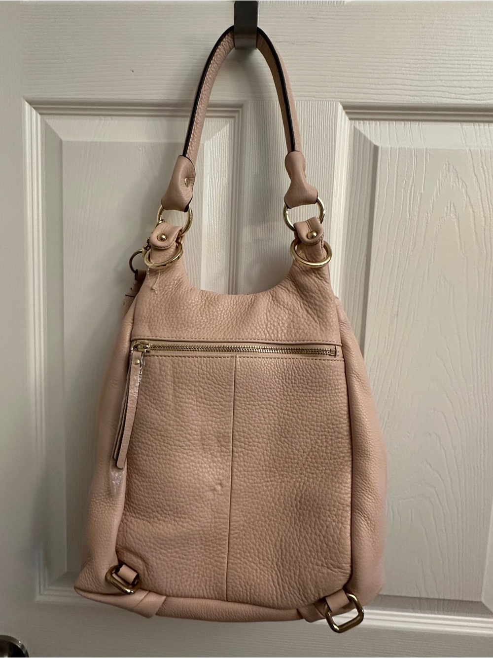 G.I.L.I. Blush Pink Leather Hobo with Gold Hardware - Picture 6 of 16